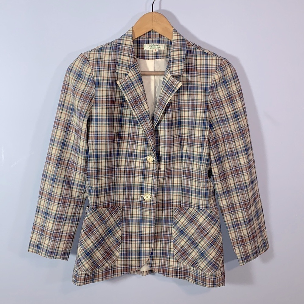 Prestige of Boston spring lightweight blazer Union made size 6 periwinkle orange